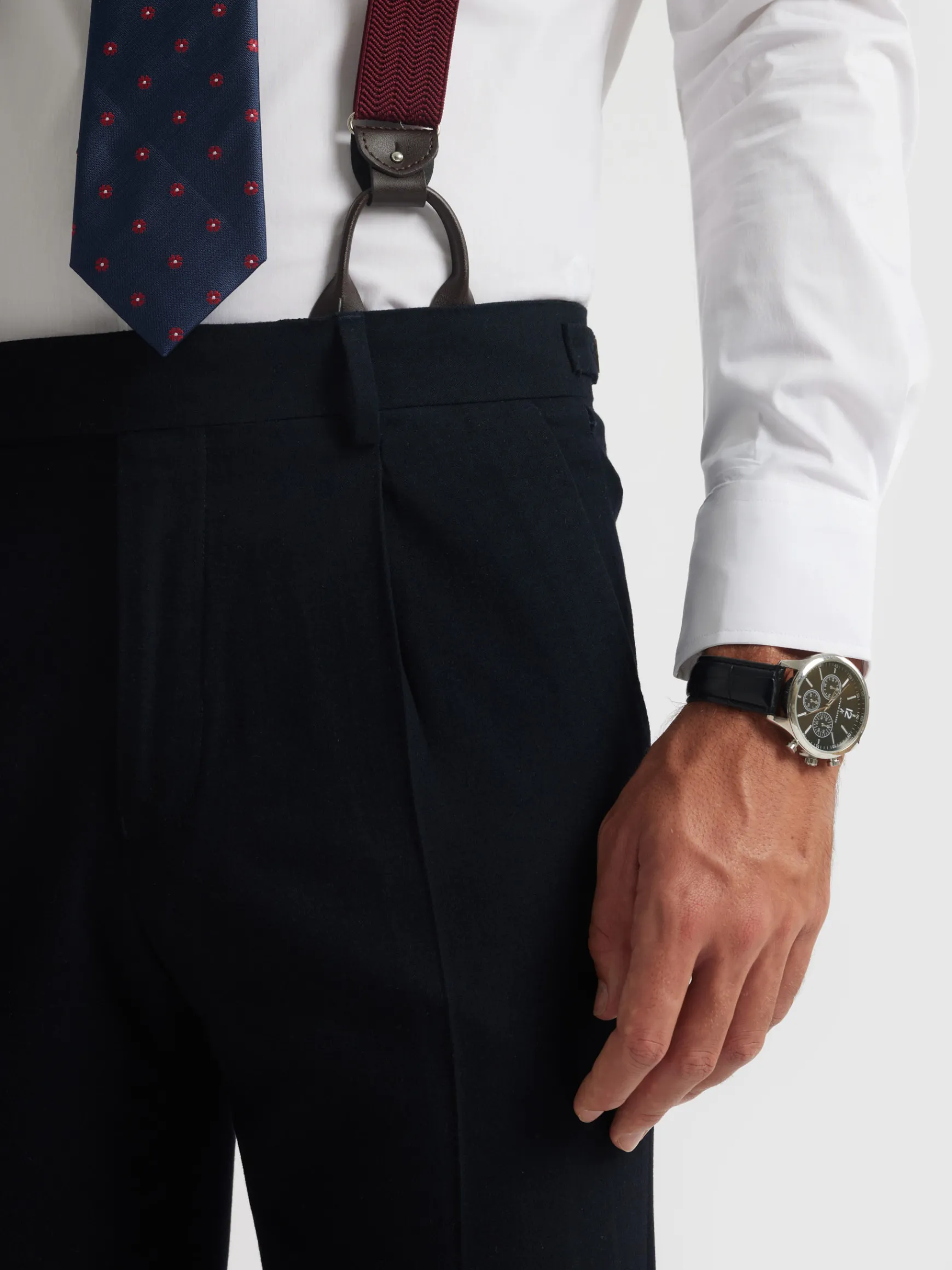 Alvaro Moreno Trajes|Trajes|PANTALON CLASSIC TWILL Azul Marino