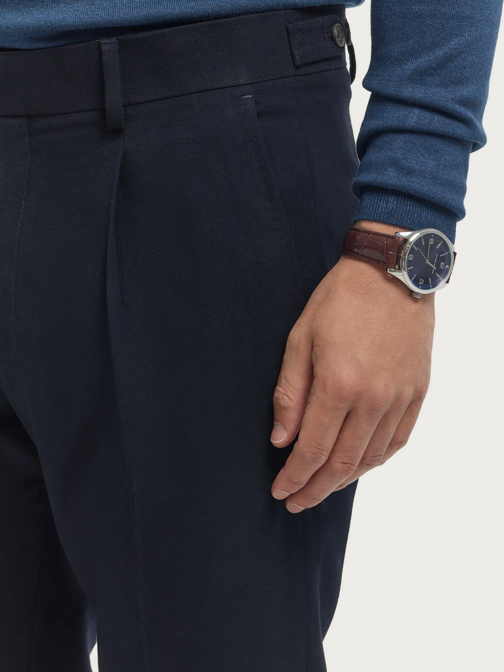 Alvaro Moreno Vestir|PANTALON CLASSIC TWILL Azul Marino