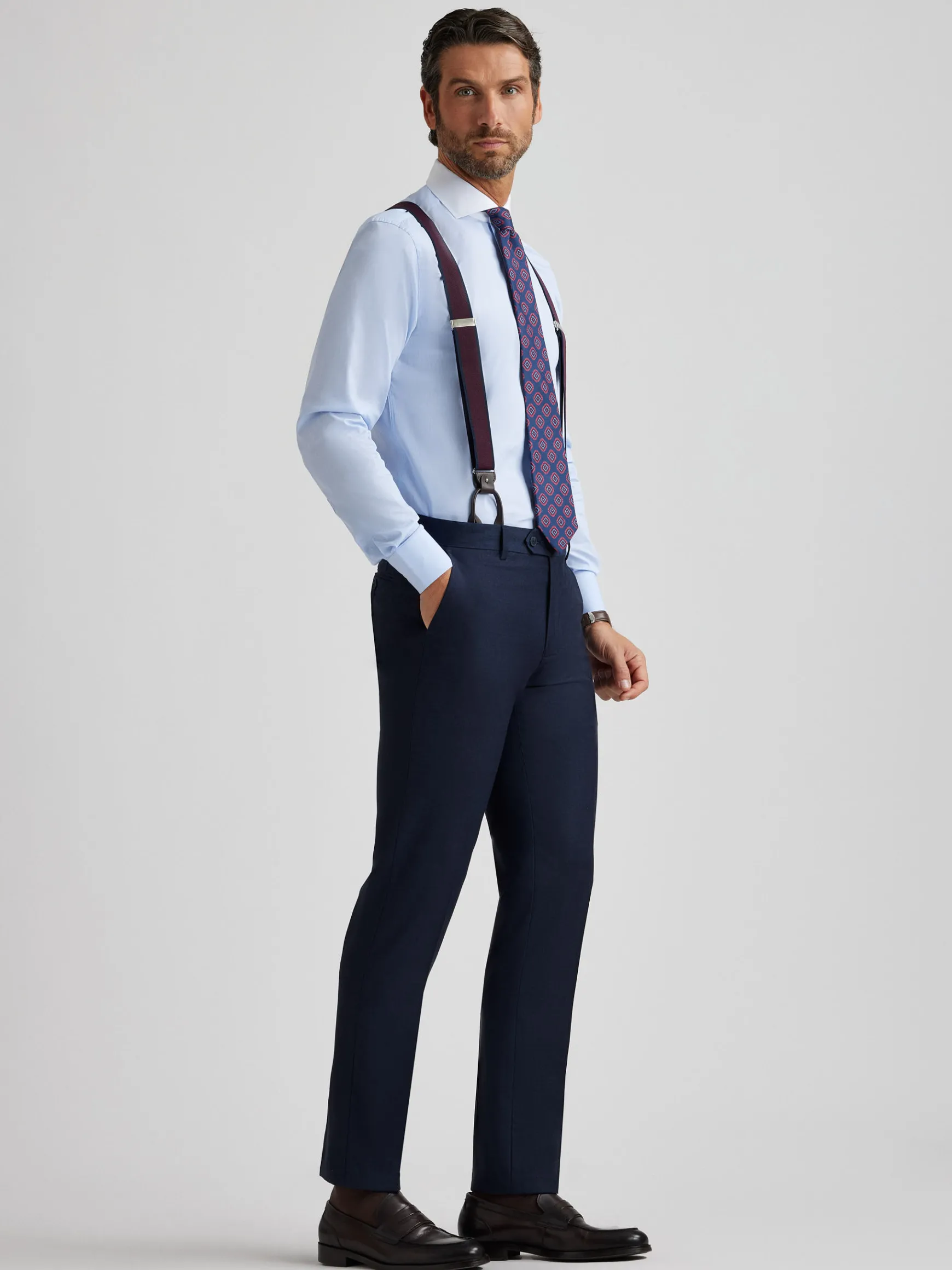 Alvaro Moreno Trajes|Trajes|PANTALON FIL A FIL Azul Marino