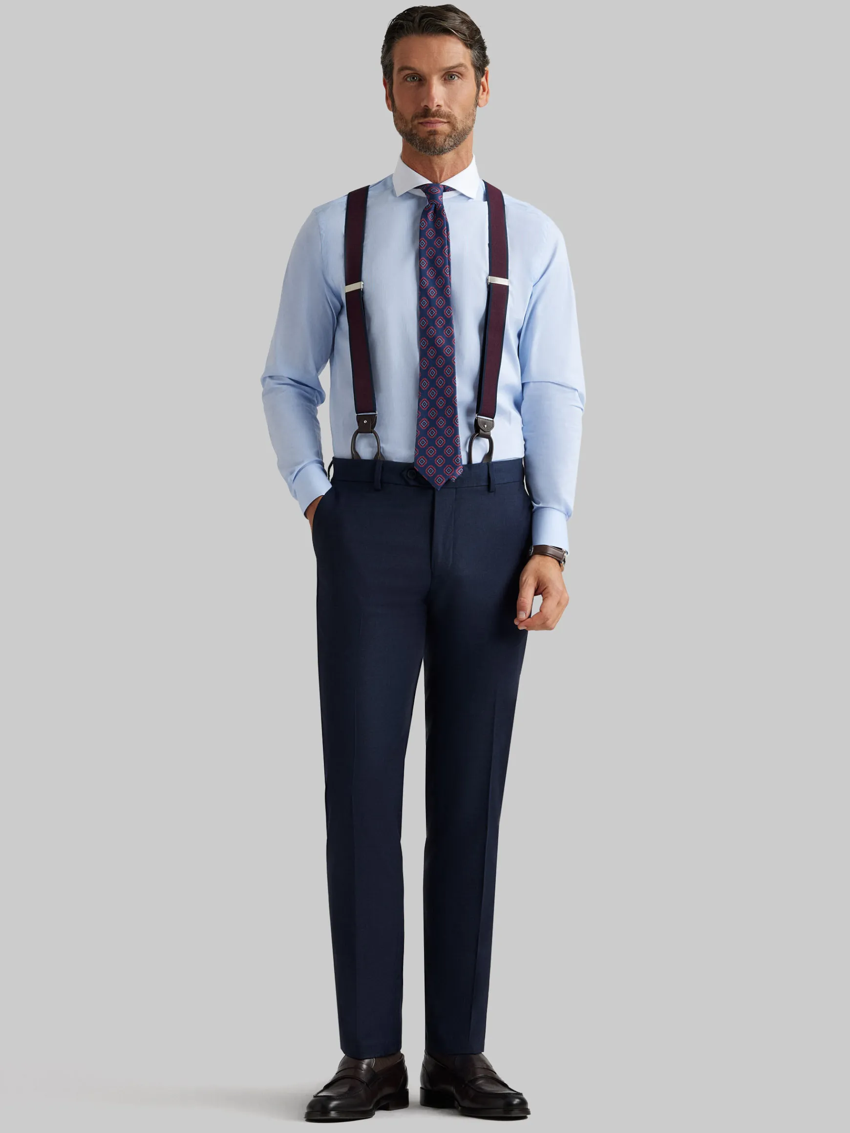 Alvaro Moreno Trajes|Trajes|PANTALON FIL A FIL Azul Marino