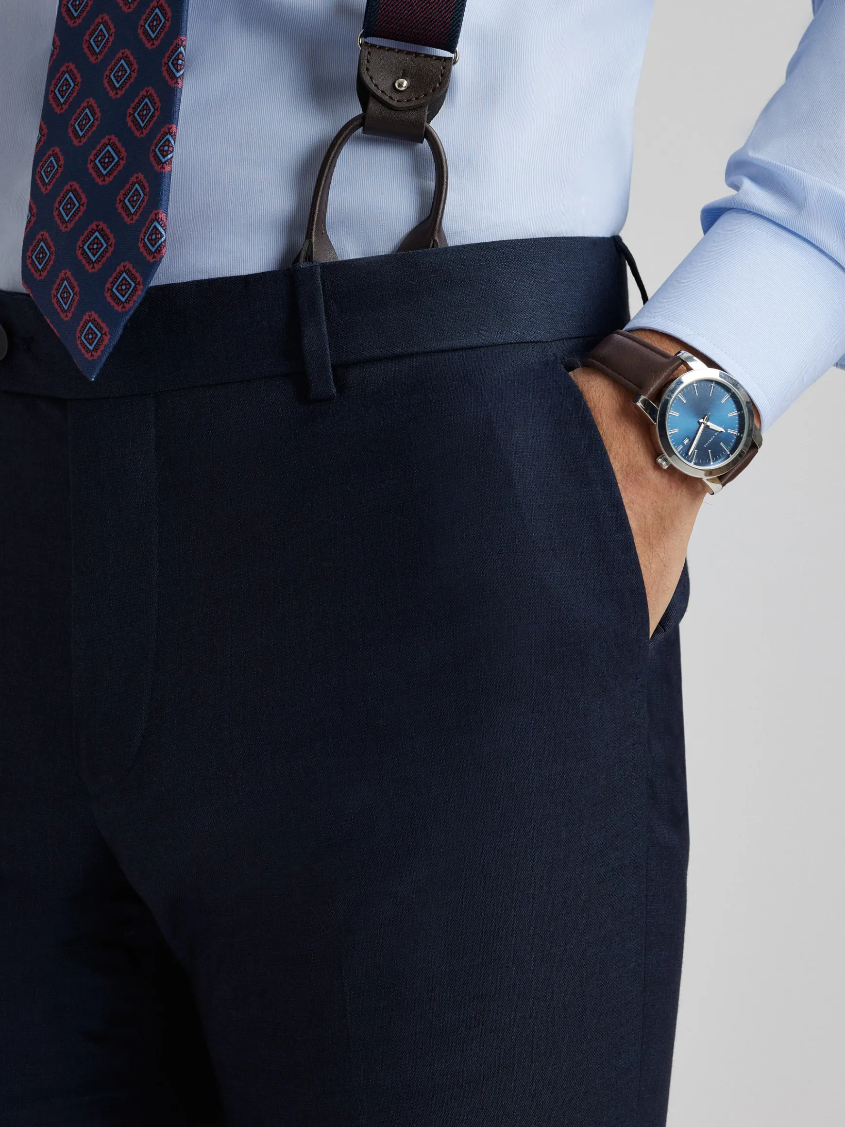 Alvaro Moreno Trajes|Trajes|PANTALON FIL A FIL Azul Marino