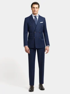 Alvaro Moreno Trajes|Trajes|PANTALON FIL A FIL CRUZADO Azul Marino