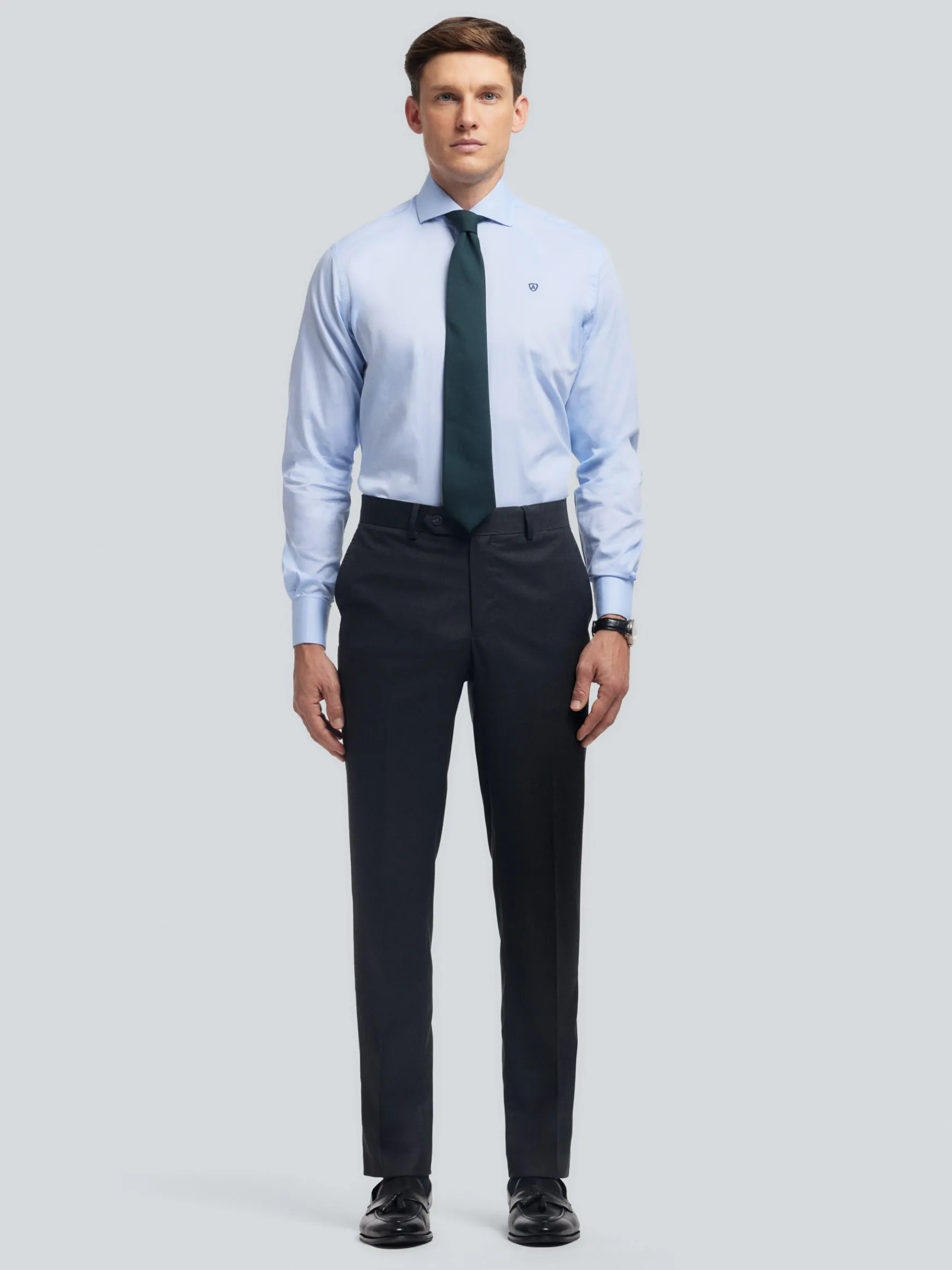 Alvaro Moreno Trajes|Trajes|PANTALON FIL A FIL CRUZADO Gris