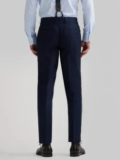 Alvaro Moreno Trajes|Trajes|PANTALON FIL A FIL CRUZADO Azul Marino