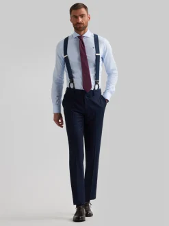 Alvaro Moreno Trajes|Trajes|PANTALON FIL A FIL CRUZADO Azul Marino