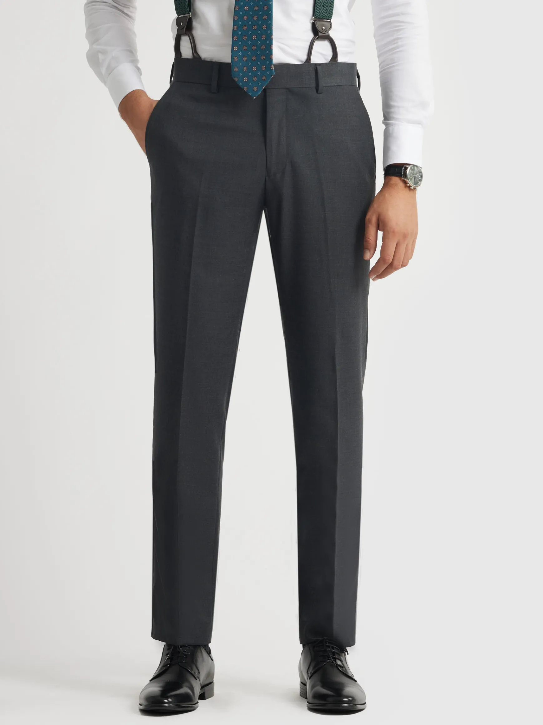 Alvaro Moreno Trajes|Trajes|PANTALON FIL A FIL CRUZADO Gris