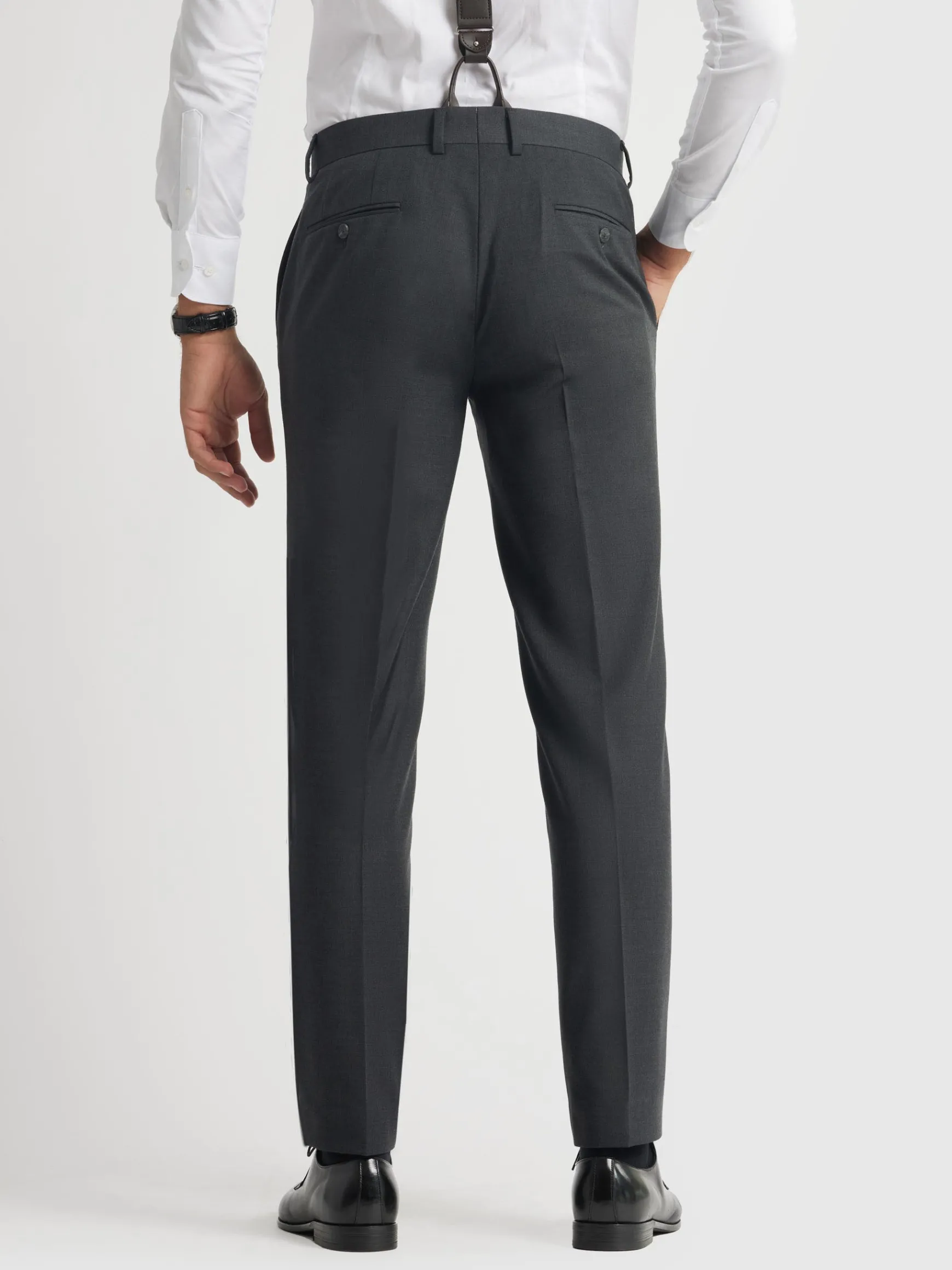 Alvaro Moreno Trajes|Trajes|PANTALON FIL A FIL CRUZADO Gris