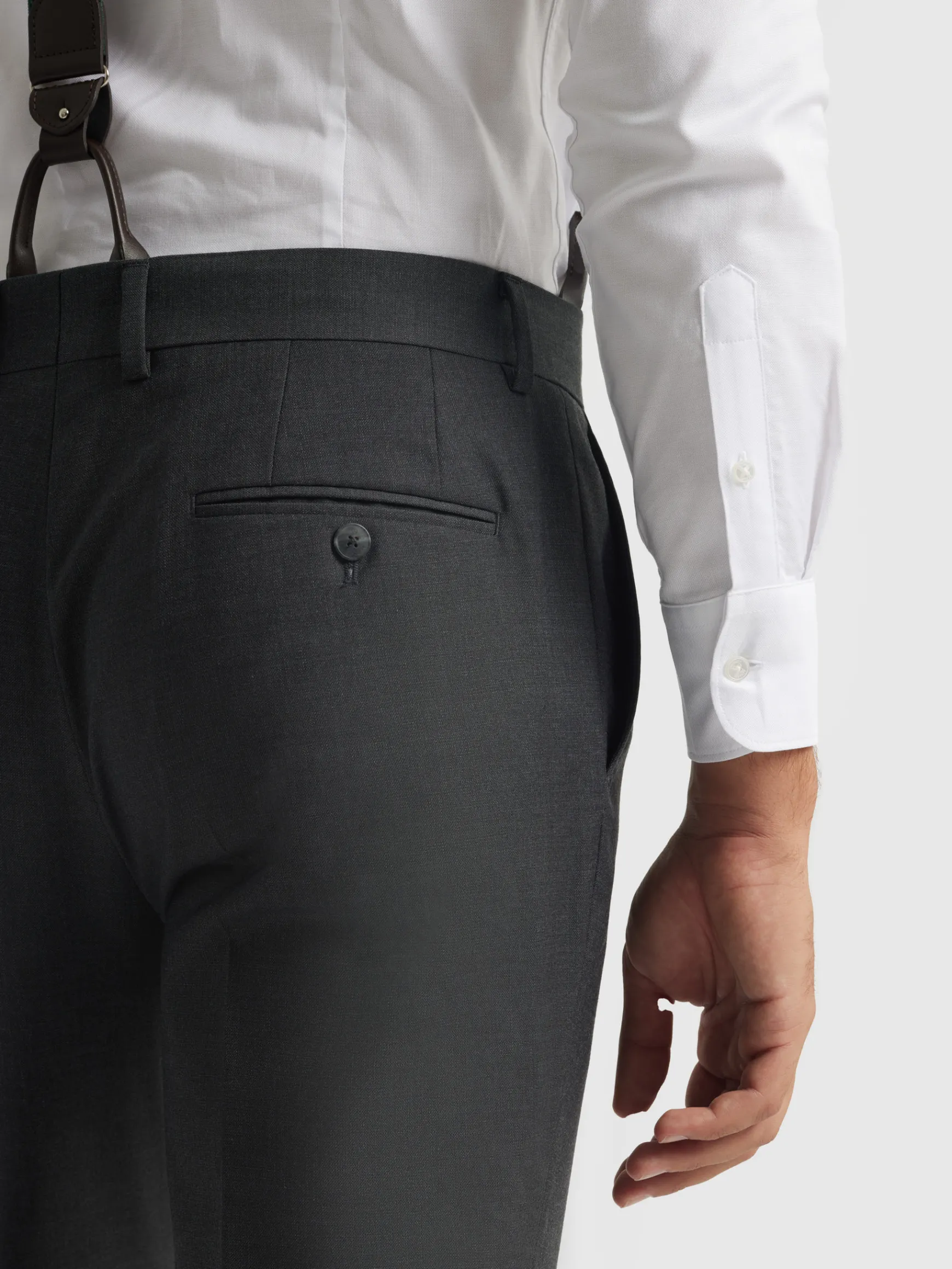 Alvaro Moreno Trajes|Trajes|PANTALON FIL A FIL CRUZADO Gris