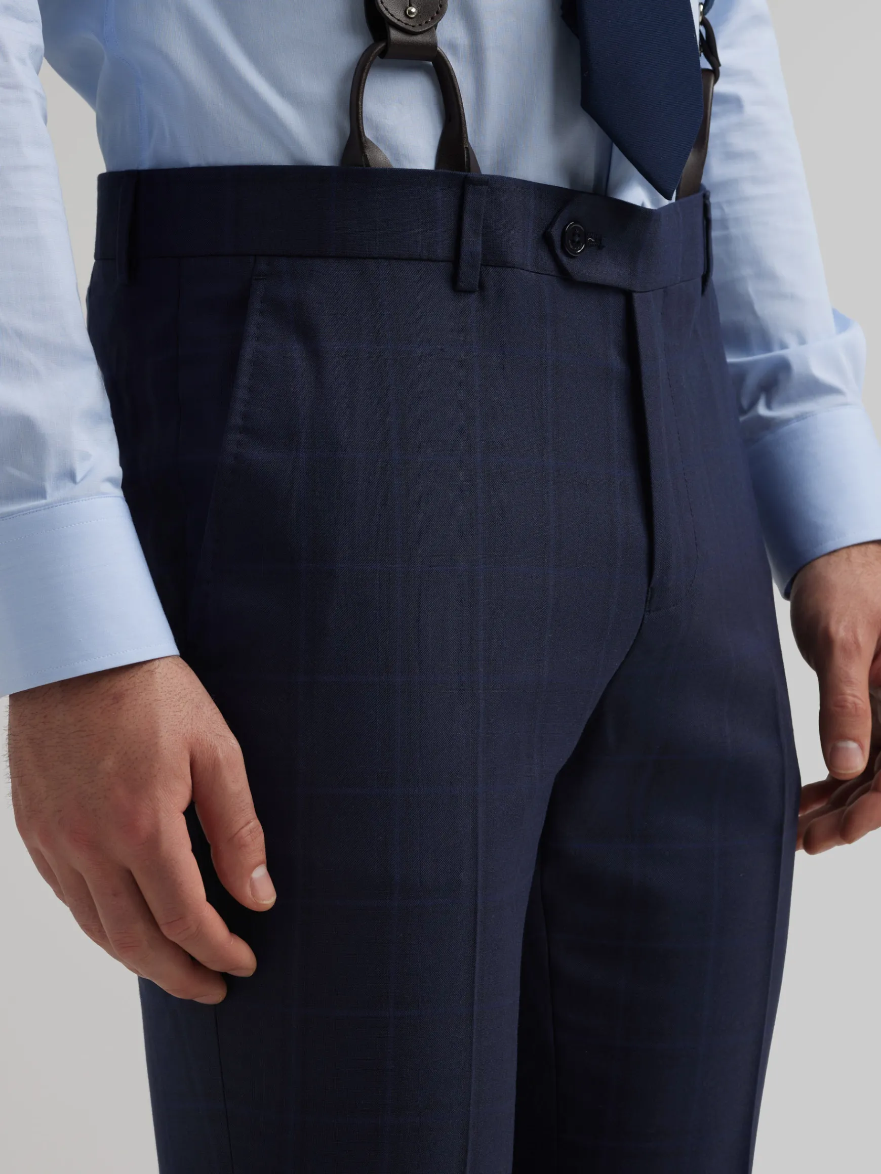 Alvaro Moreno Trajes|Trajes|PANTALON FINESTRA SLIM Azul Marino