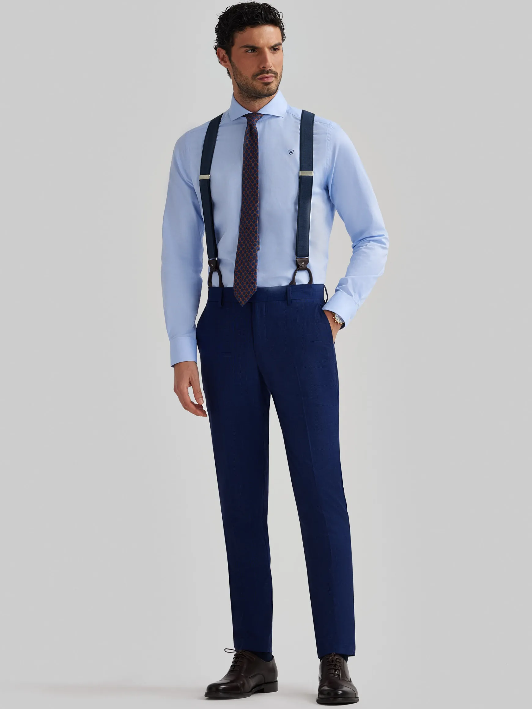 Alvaro Moreno Trajes|Trajes|PANTALON GALES SLIM Azul