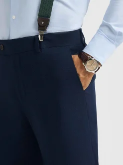 Alvaro Moreno Trajes|Trajes|PANTALON MICRO BIRD Azul Marino