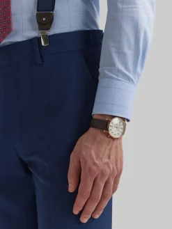 Alvaro Moreno Trajes|Trajes|PANTALON NAPOLI MICROBIRD Azul