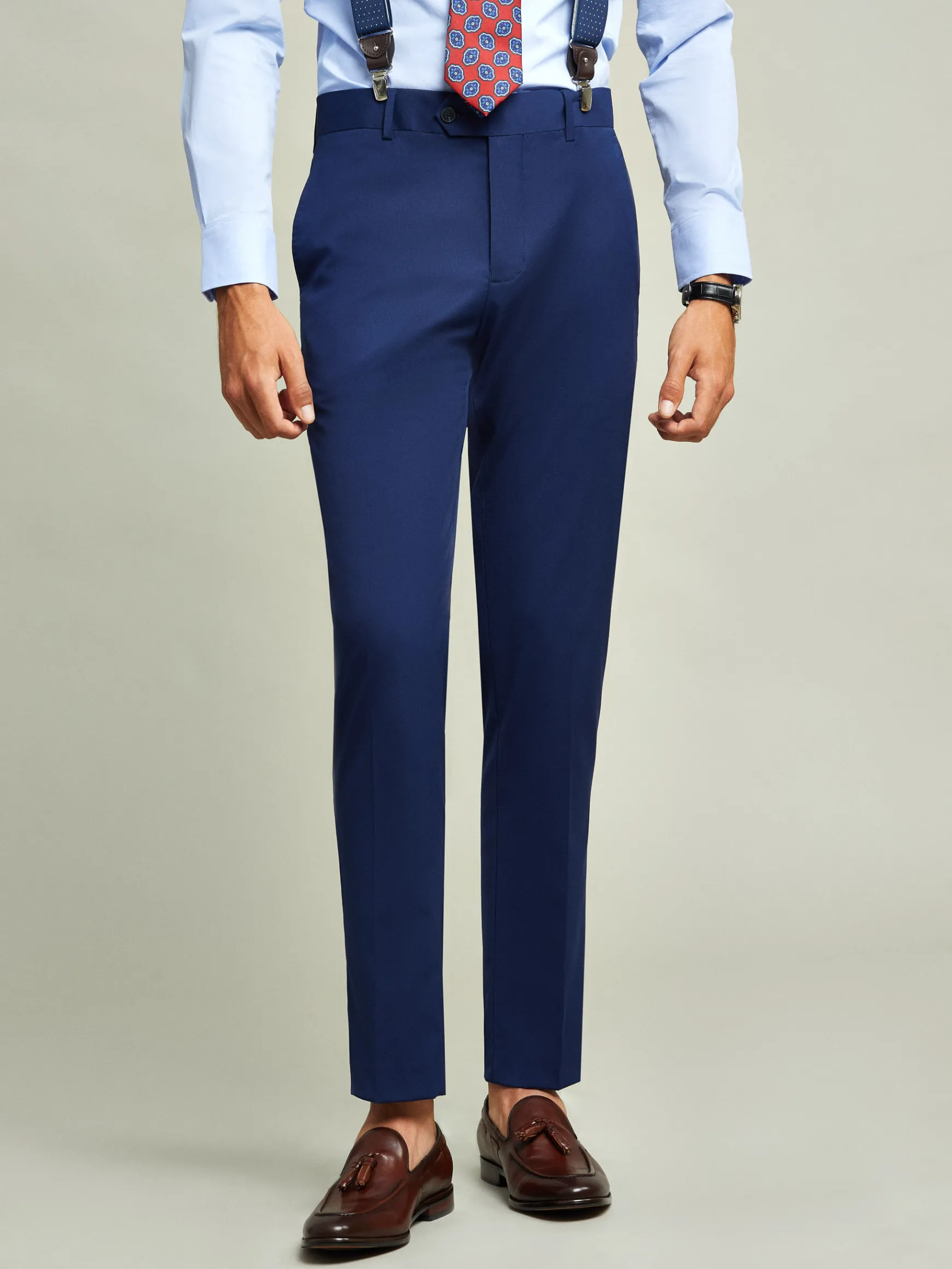 Alvaro Moreno Trajes|Trajes|PANTALON PLAIN SLIM Azul