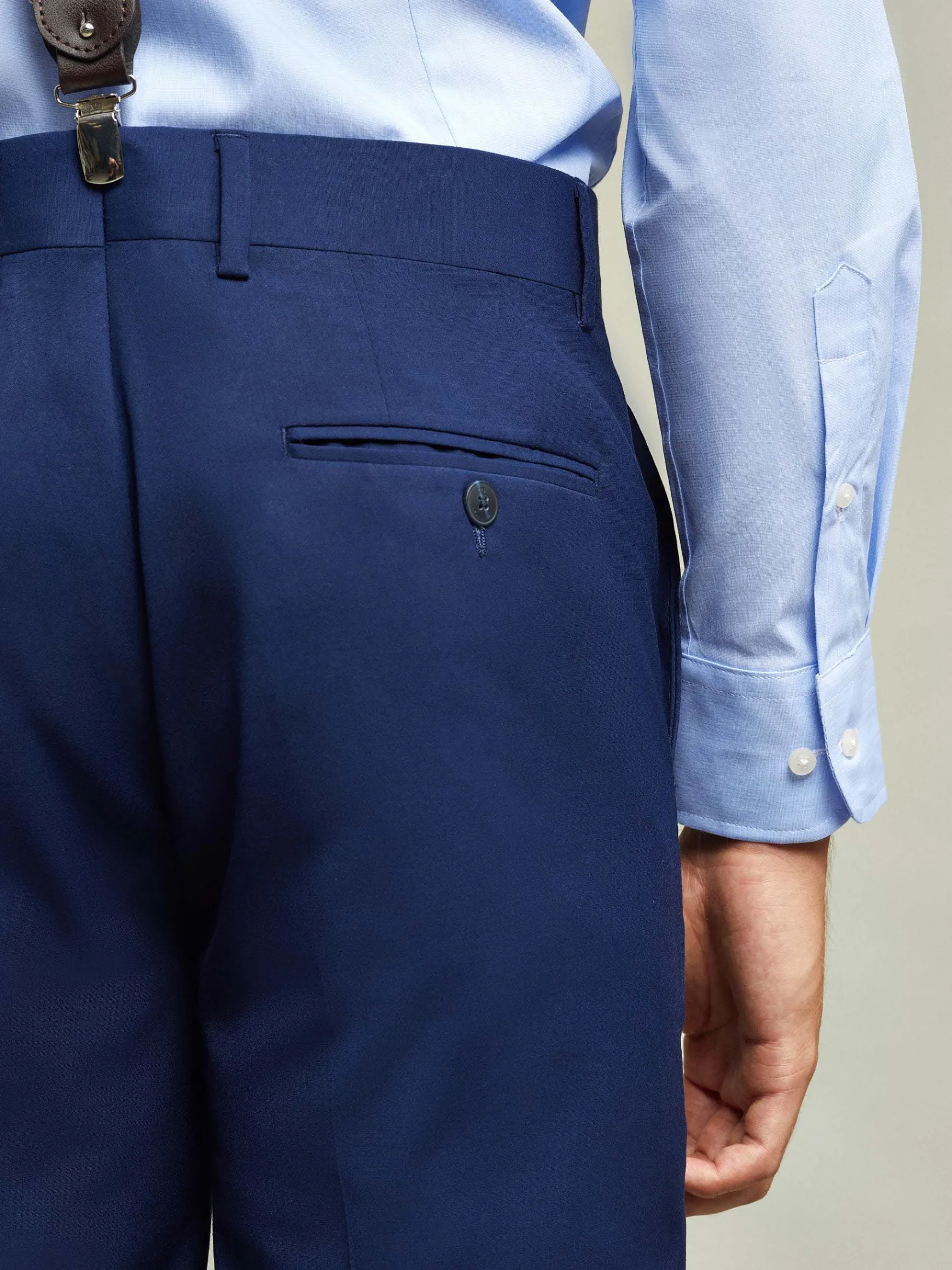 Alvaro Moreno Trajes|Trajes|PANTALON PLAIN SLIM Azul