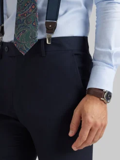 Alvaro Moreno Trajes|Trajes|PANTALON TWILL Azul Marino