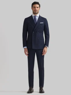Alvaro Moreno Trajes|Trajes|PANTALON TWILL CRUZADO Azul Marino