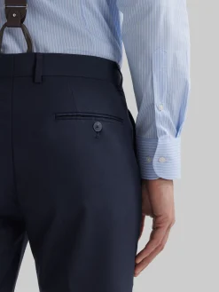 Alvaro Moreno Trajes|Trajes|PANTALON TWILL CRUZADO Azul Marino