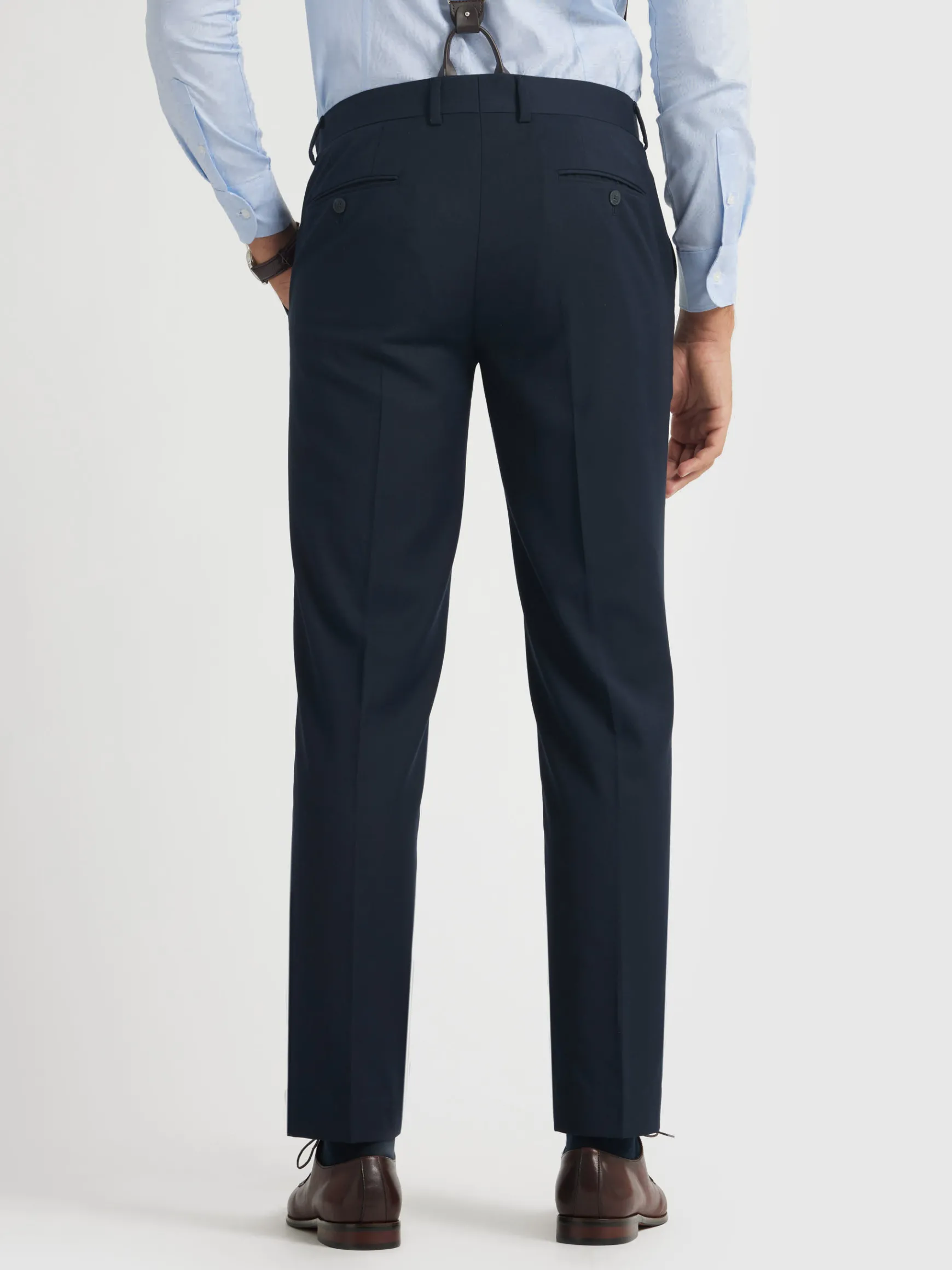 Alvaro Moreno Trajes|Trajes|PANTALON TWILL CRUZADO Azul Marino