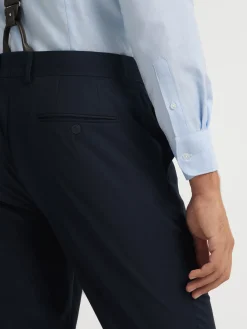Alvaro Moreno Trajes|Trajes|PANTALON TWILL CRUZADO Azul Marino