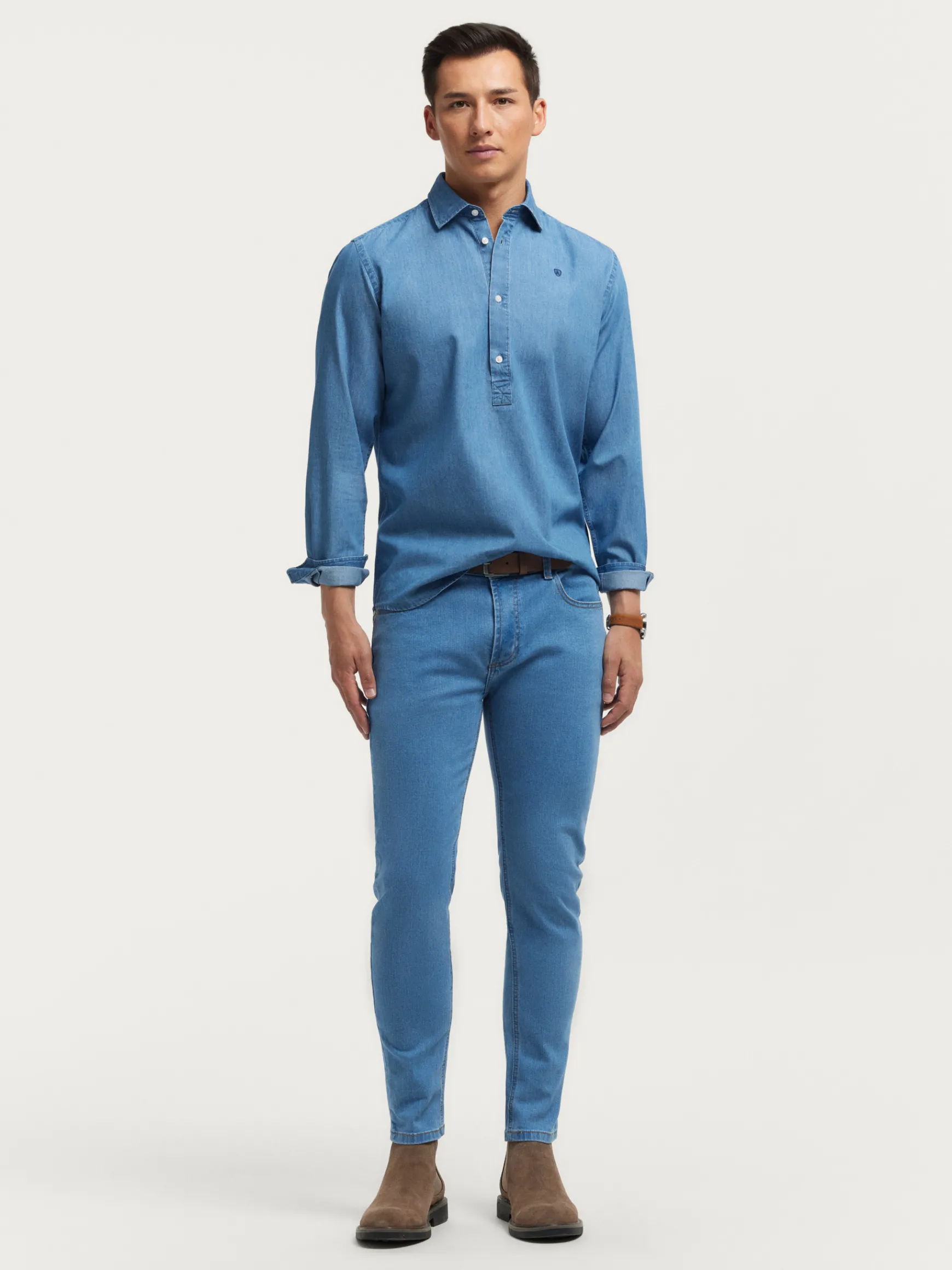 Alvaro Moreno Casual|Poleras|POLERA DENIM Azul